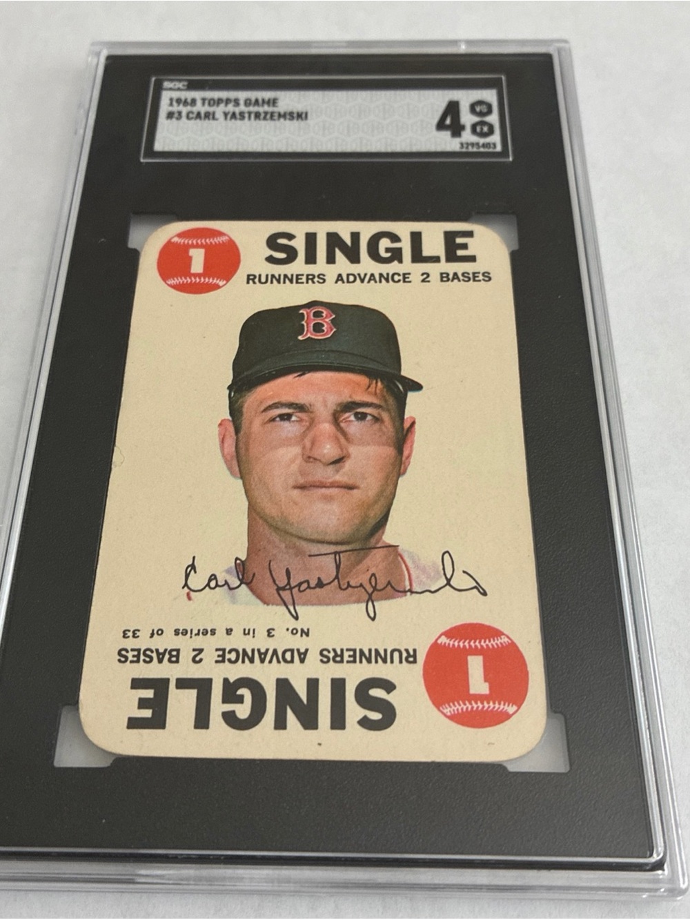 1968 Topps Game #3 Carl Yastrzemski Baseball Card SGC 4 Vintage Baseball Card